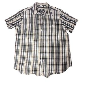 Classic Elements Woman Plaid Short Sleeve Shirt Button Up 20W‎